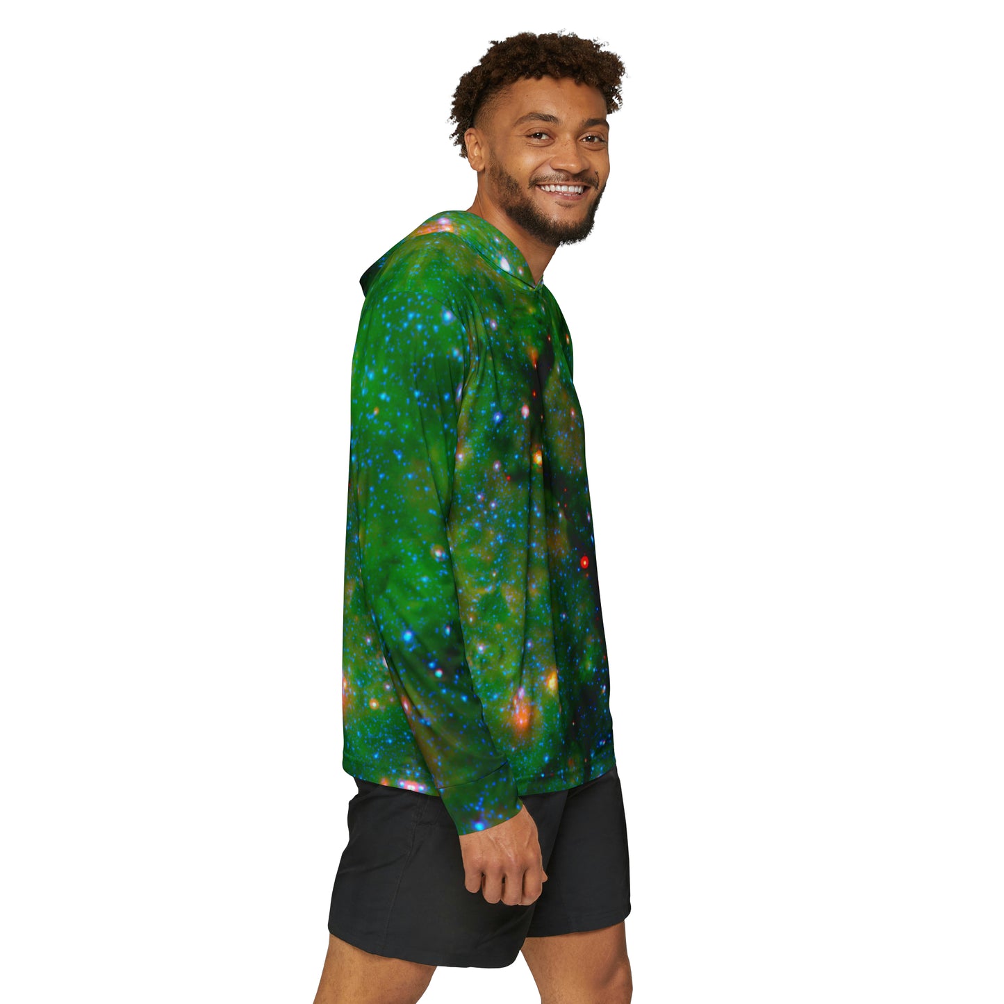 Galactic Men's Sports Warmup Hoodie - Snake In Galactic Plane - Spitzer Space Telescope