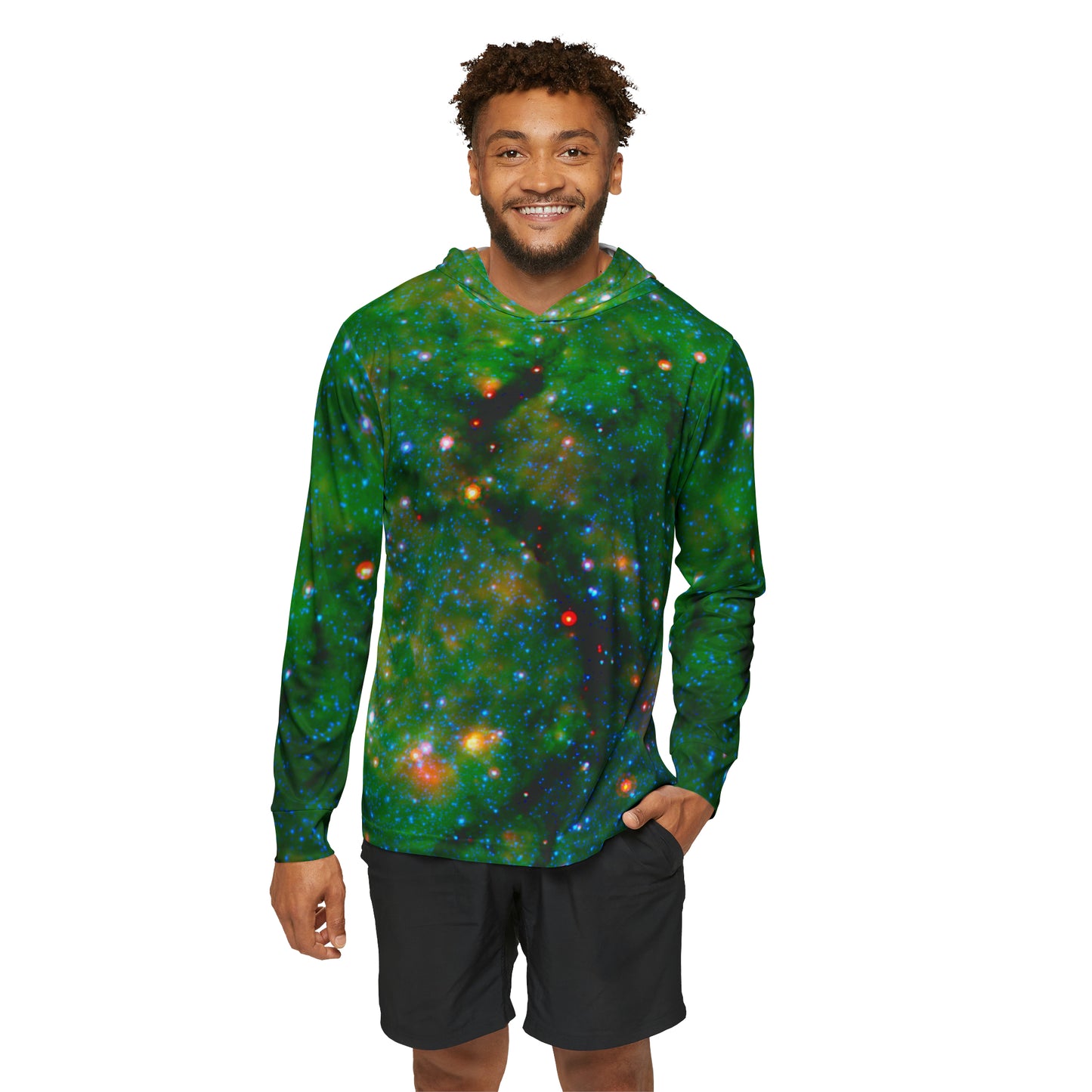 Galactic Men's Sports Warmup Hoodie - Snake In Galactic Plane - Spitzer Space Telescope