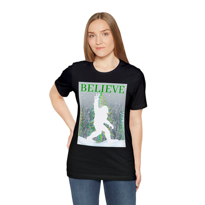 Yeti Believe Snow Forest Unisex Jersey Short Sleeve Tee