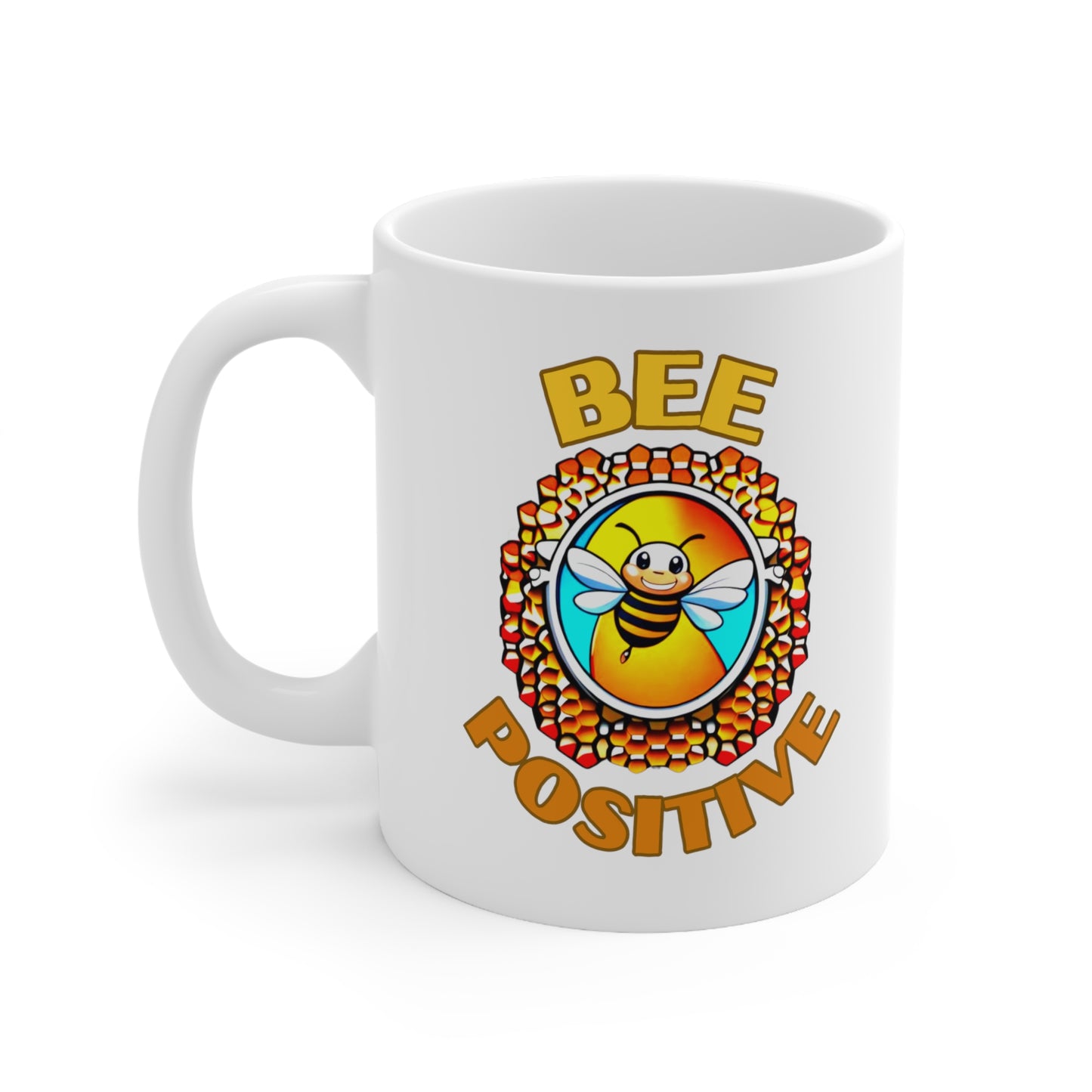 Bee Positive Happy Bee Ceramic Mug 11oz