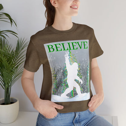 Yeti Believe Snow Forest Unisex Jersey Short Sleeve Tee