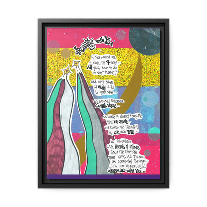 Dreaming With You - NCF Art - Pen, Colored Marker, Matte Canvas, Black Frame