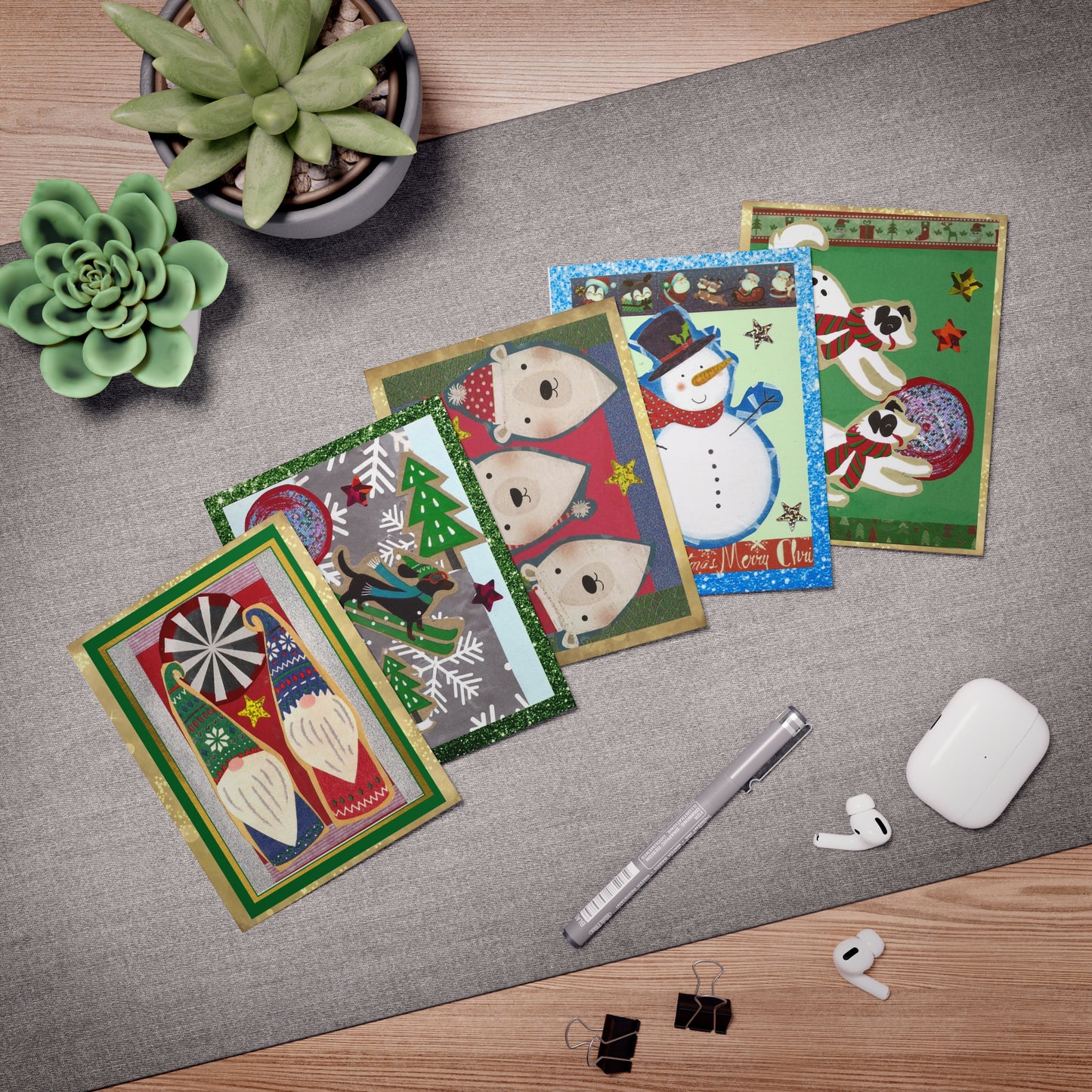 Cutest  Holiday Paper Collage Greeting Cards Ever! Vol. 1 (5-Pack)