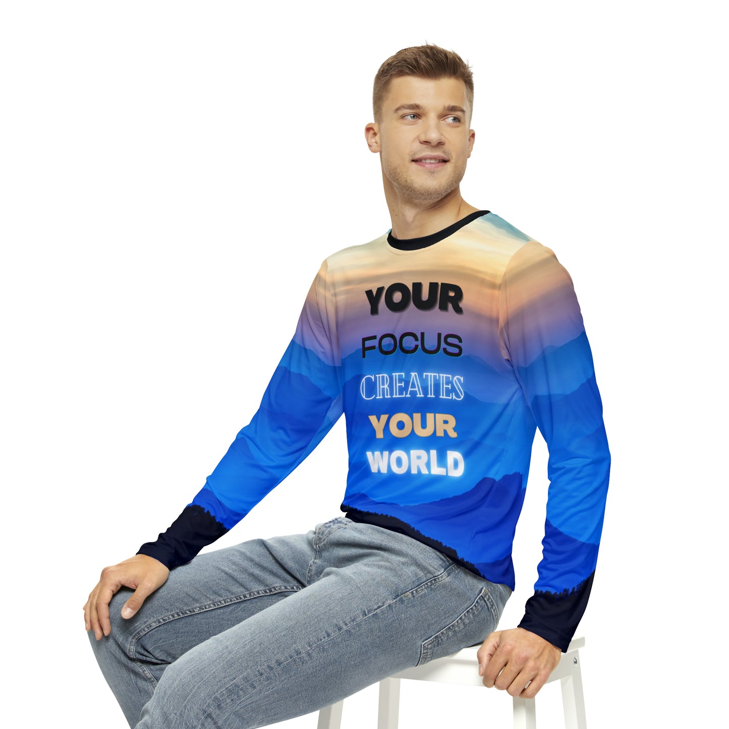 Your Focus Creates Your World Men's Long Sleeve Shirt