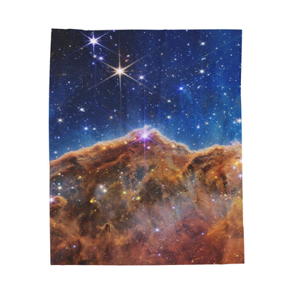 Intergalactic Velveteen Plush Blanket - Cosmic Cliffs In The Carina Nebula - JWST