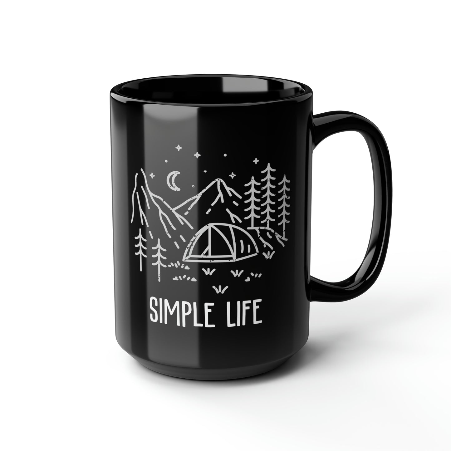 Simple Life Black Camping Mug 15oz