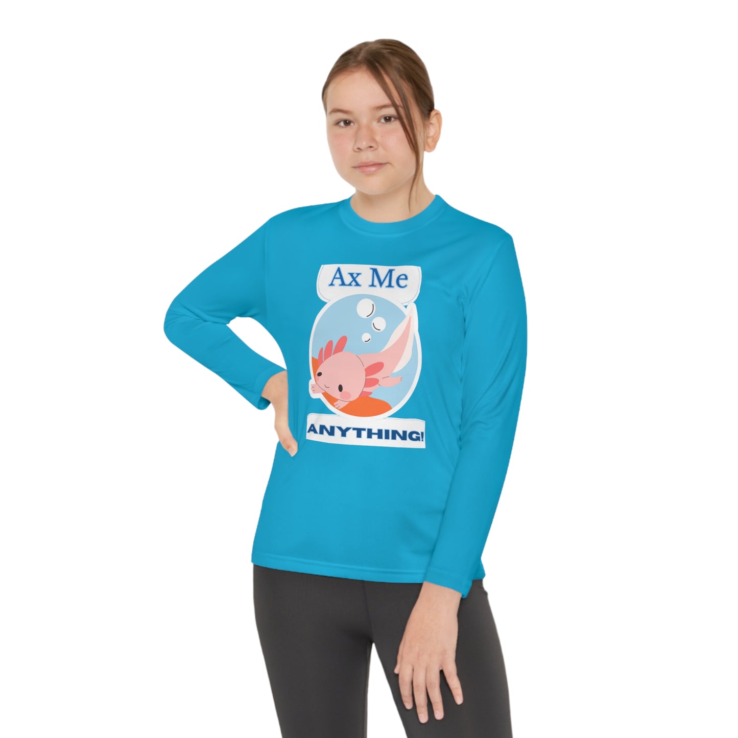 Ax Me Anything Axolotl Youth Long Sleeve Tee