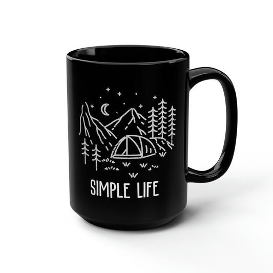 Simple Life Black Camping Mug 15oz