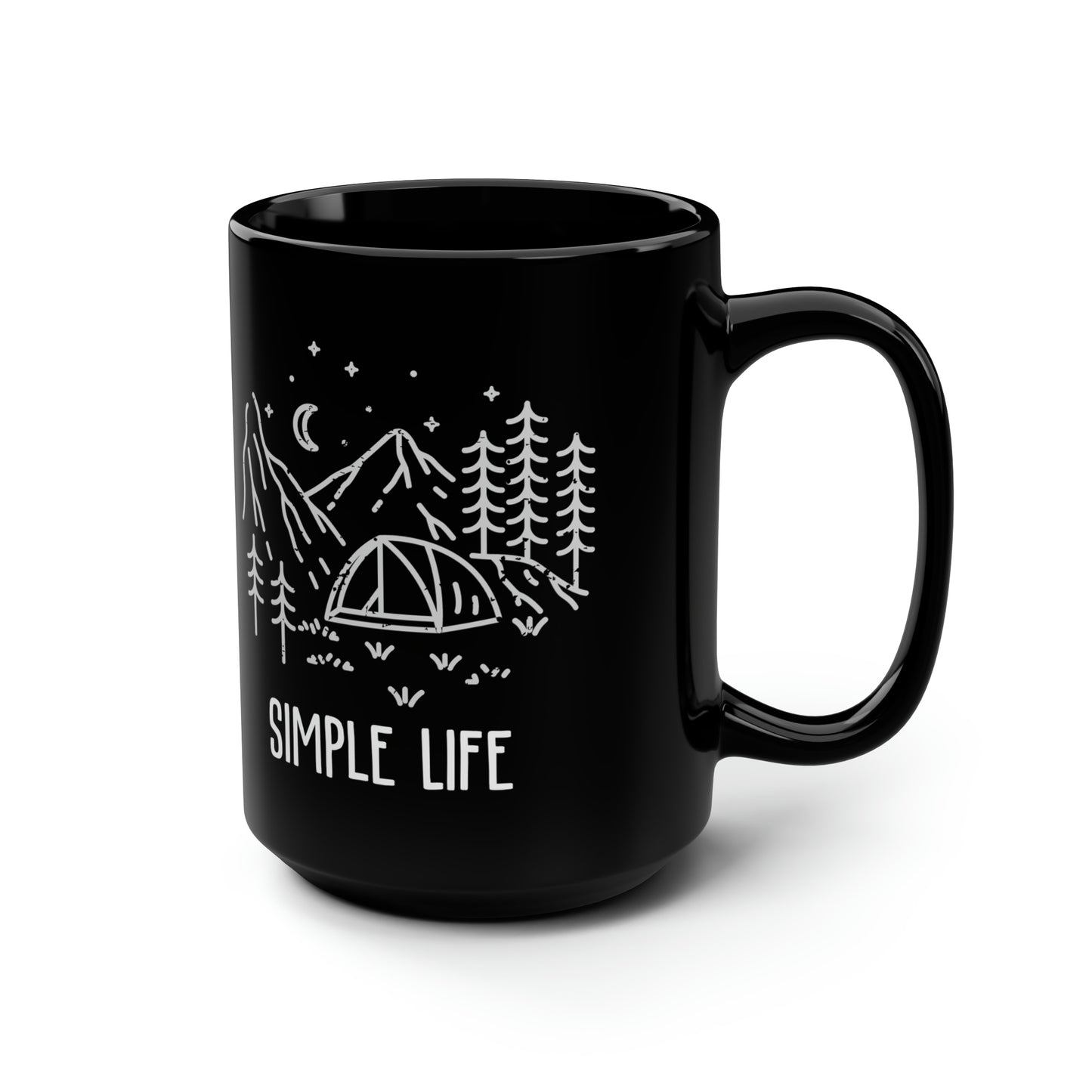 Simple Life Black Camping Mug 15oz