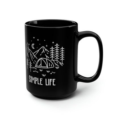 Simple Life Black Camping Mug 15oz