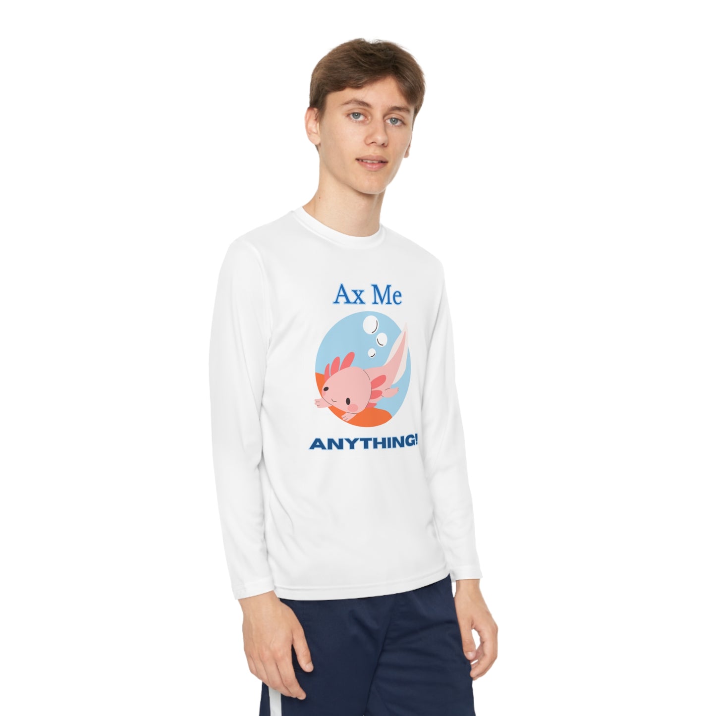 Ax Me Anything Axolotl Youth Long Sleeve Tee