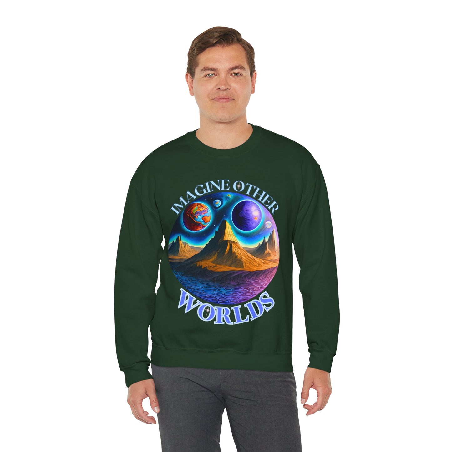 Imagine Other Worlds V1 Unisex Crewneck Sweatshirt