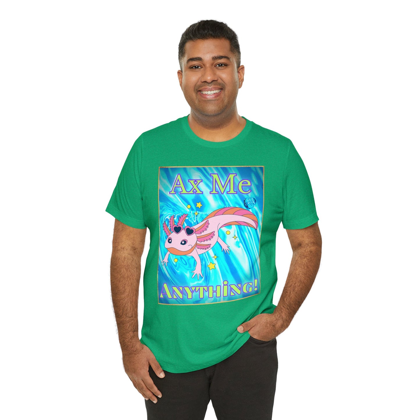 Ax Me Anything Axolotl Framed Unisex Jersey Short Sleeve Tee