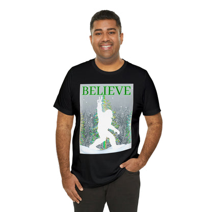 Yeti Believe Snow Forest Unisex Jersey Short Sleeve Tee