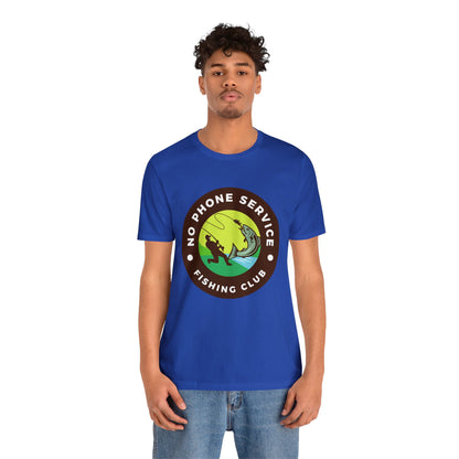 No Phone Service Fishing Club Unisex Jersey Short Sleeve Tee