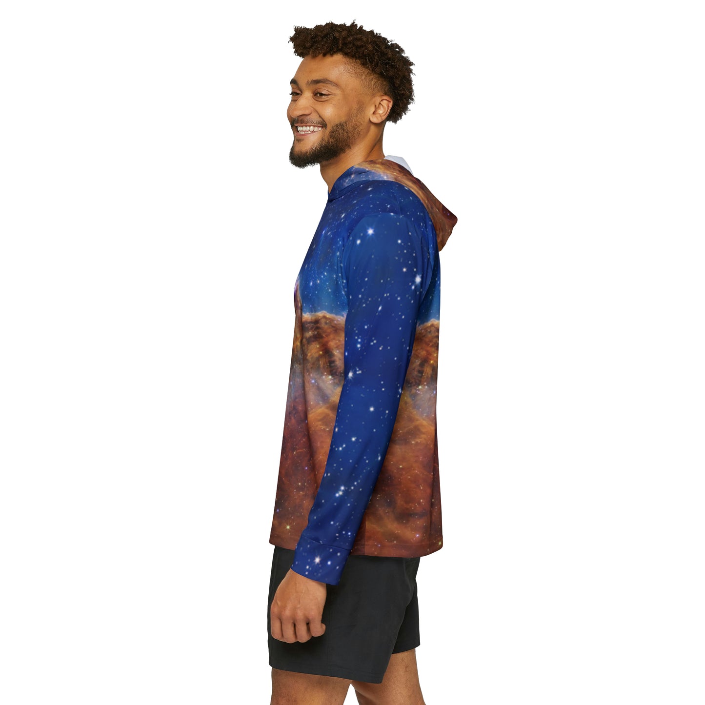 Intergalactic Men's Sports Warmup Hoodie - Cosmic Cliffs In The Carina Nebula - JWST