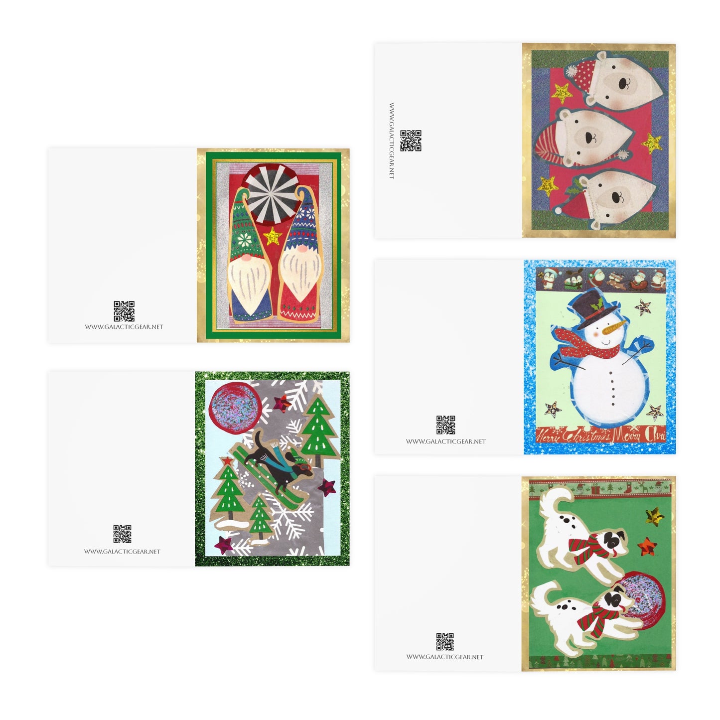 Cutest  Holiday Paper Collage Greeting Cards Ever! Vol. 1 (5-Pack)