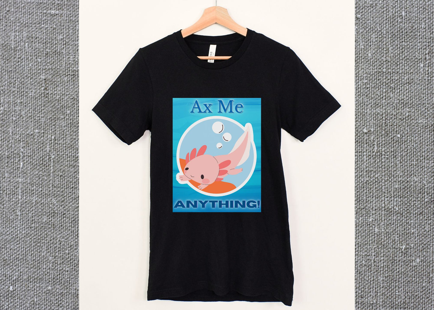 Ax Me Anything Axolotl Circle Framed Unisex Jersey Short Sleeve Tee