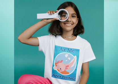 Ax Me Anything Axolotl Circle Framed Unisex Jersey Short Sleeve Tee