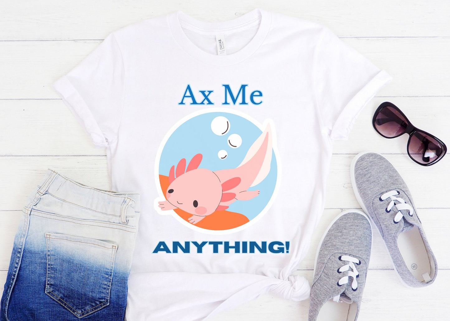 Ax Me Anything - Axolotl Unisex Jersey Short Sleeve Tee