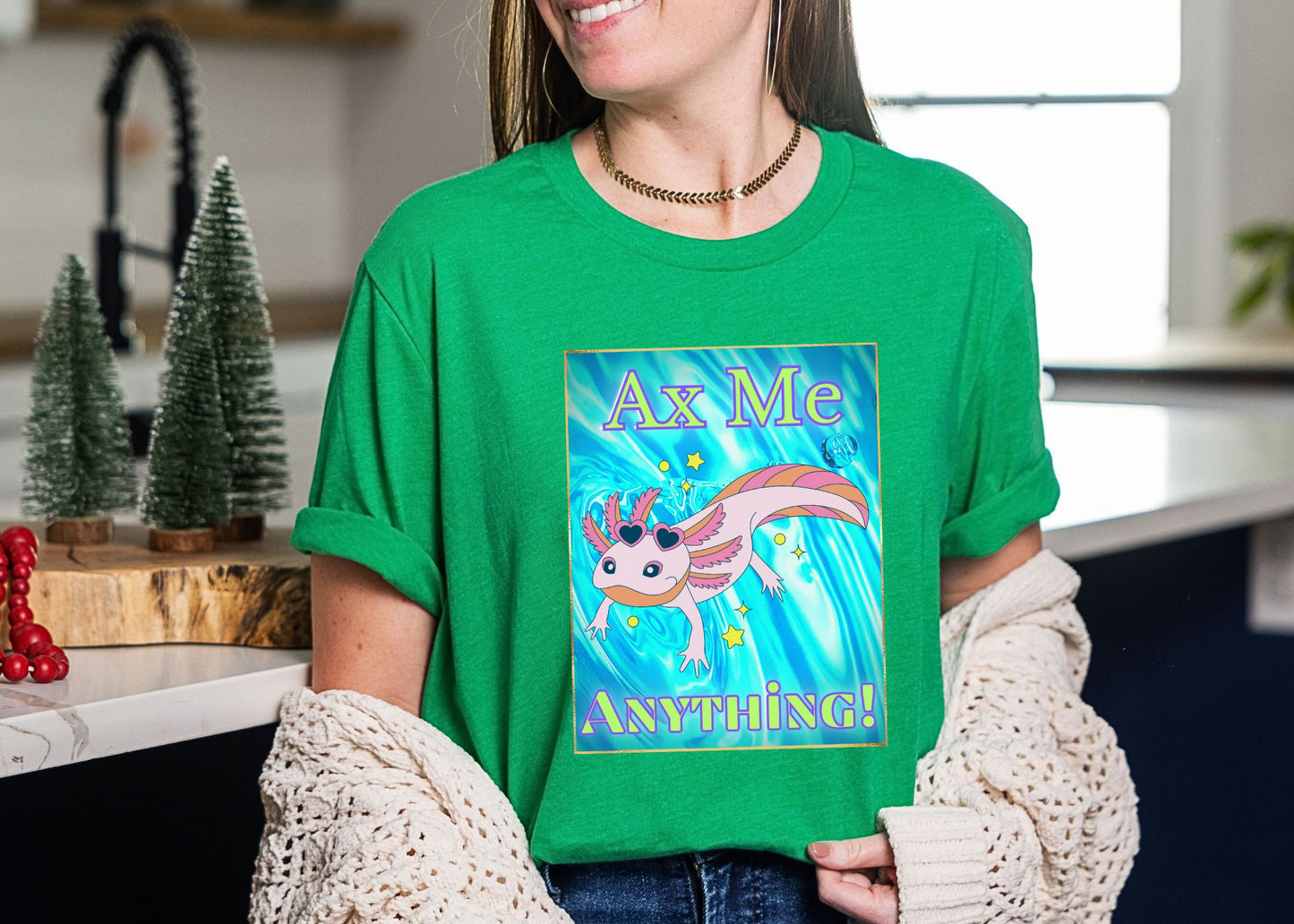 Ax Me Anything Axolotl Framed Unisex Jersey Short Sleeve Tee