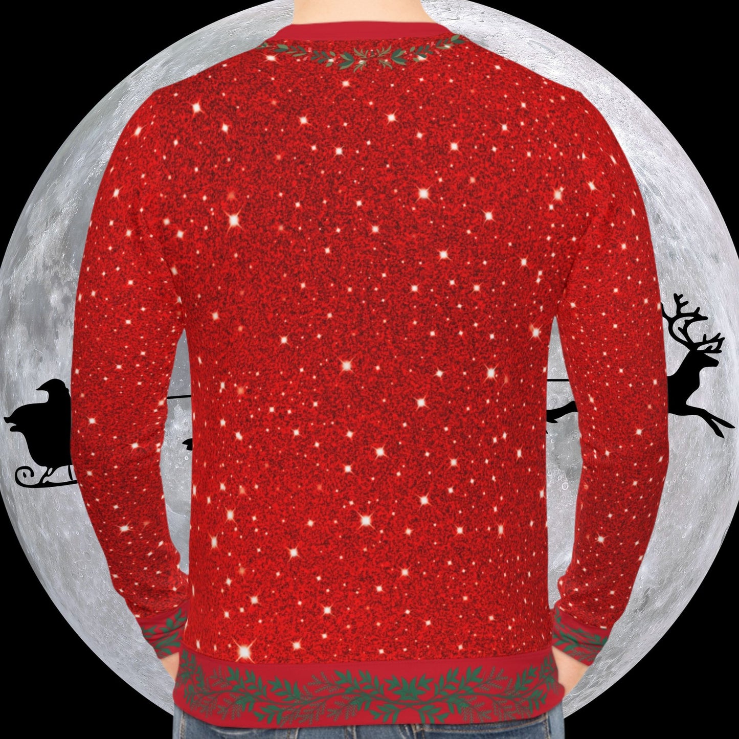 Bear Friends Red Sparkle Ugly Christmas Sweatshirt