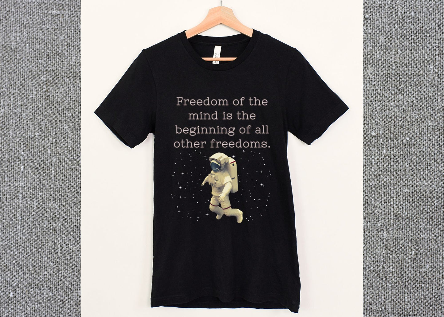 Freedom of The Mind Is The Beginning Astronaut Unisex Jersey Short Sleeve Tee