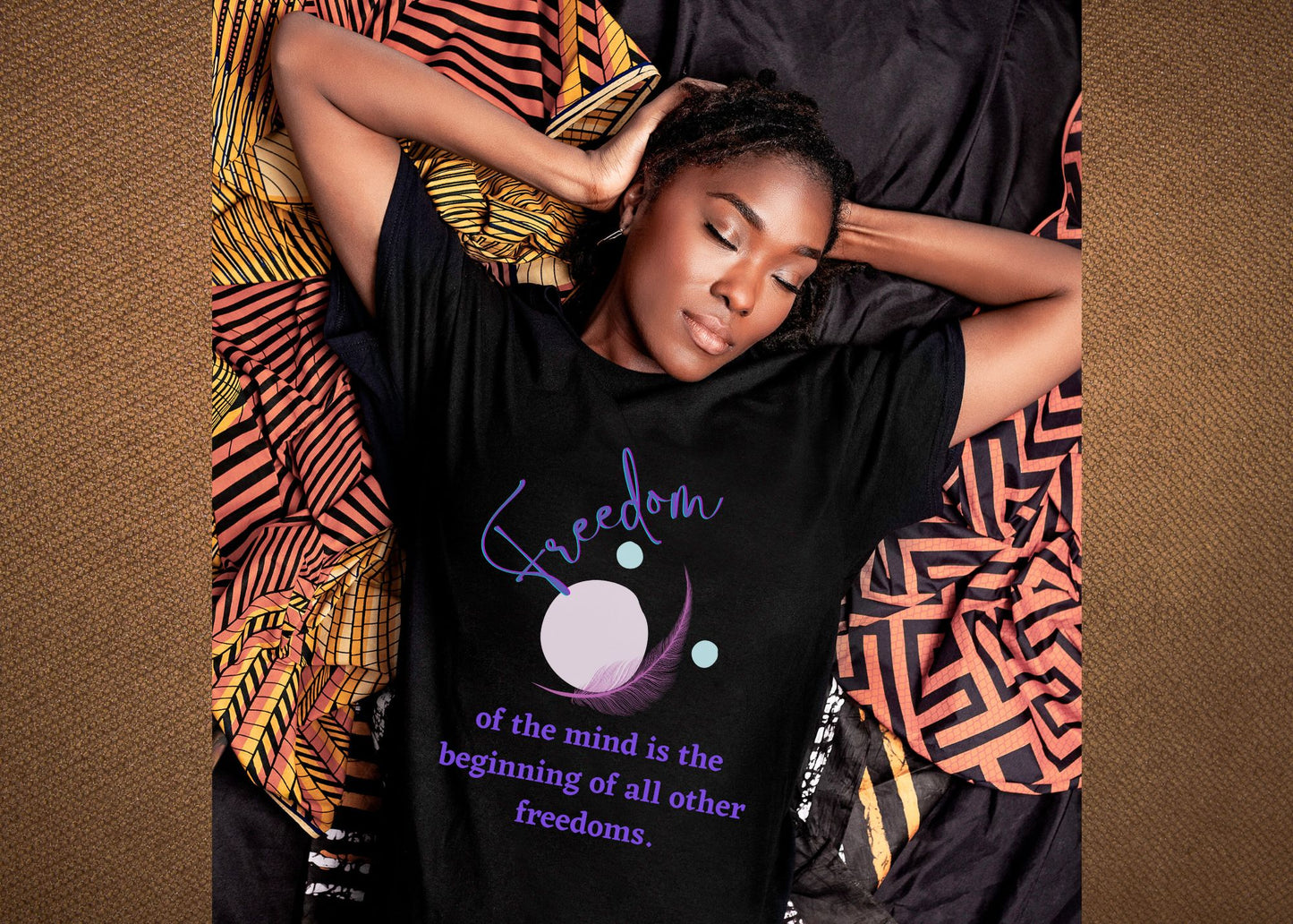 Freedom Of The Mind Is The Beginning Feather Unisex Jersey Short Sleeve Tee