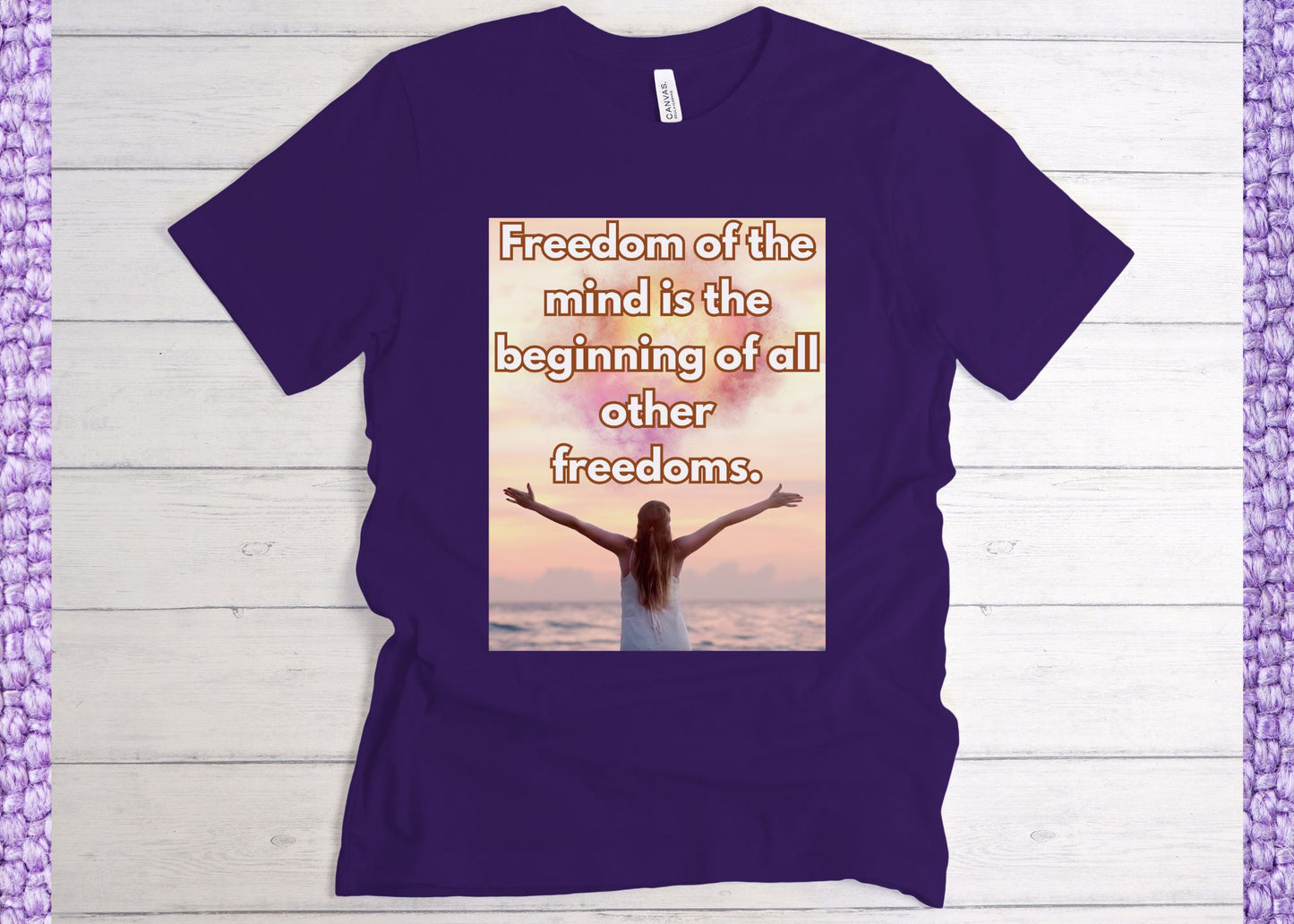 Freedom Of The Mind Is The Beginning Open Arms Unisex Jersey Short Sleeve Tee