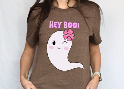 Hey Boo! Cute Ghost Unisex Jersey Short Sleeve Tee