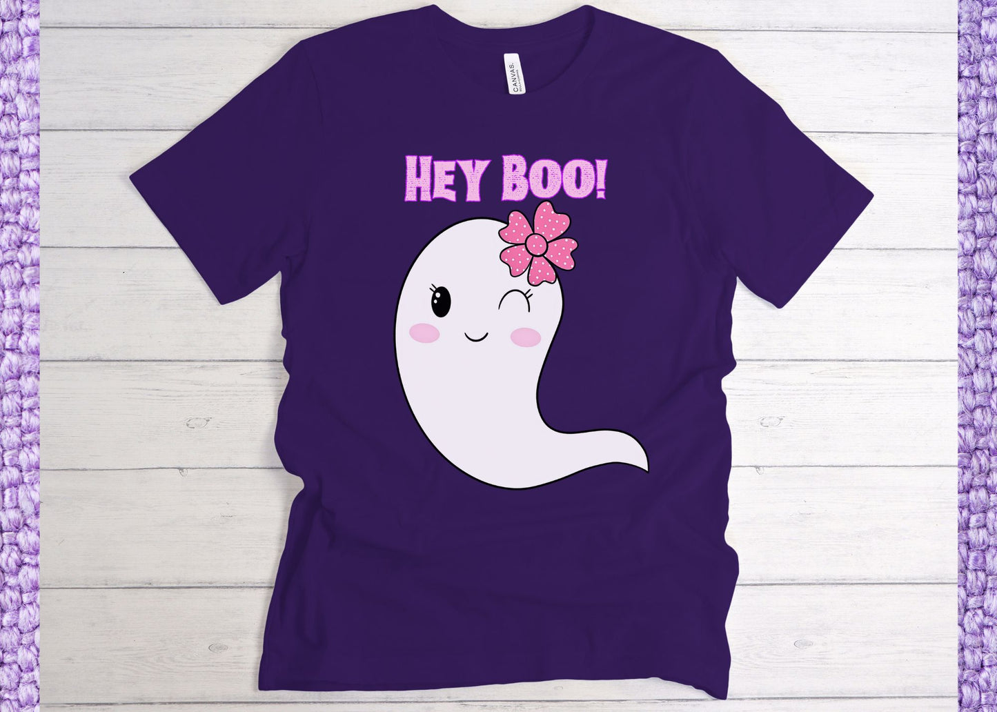 Hey Boo! Cute Ghost Unisex Jersey Short Sleeve Tee