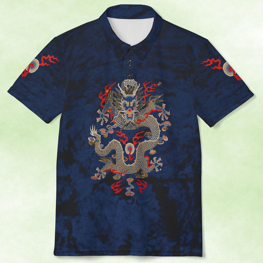 Twelve Symbol Imperial Dragon Unisex Polo Shirt - Stylish & Unique Fashion Statement