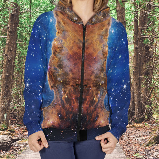 Intergalactic Unisex Zip Hoodie - Cosmic Cliffs in the Carina Nebula - JWST