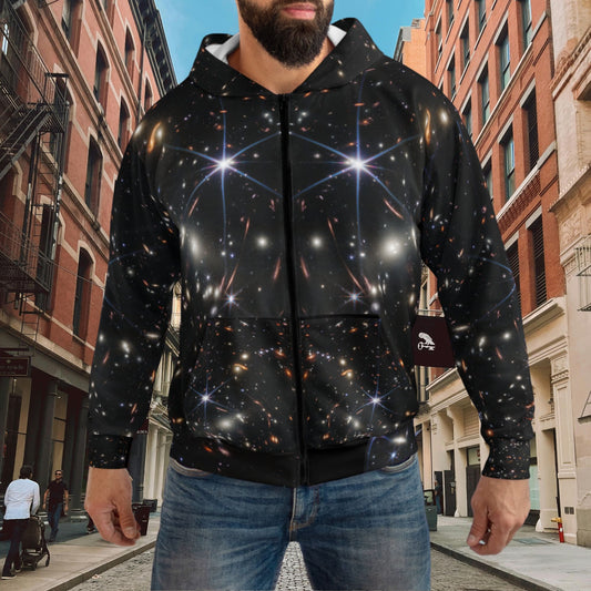 Intergalactic Unisex Zip Hoodie - First Deep Field Image - JWST