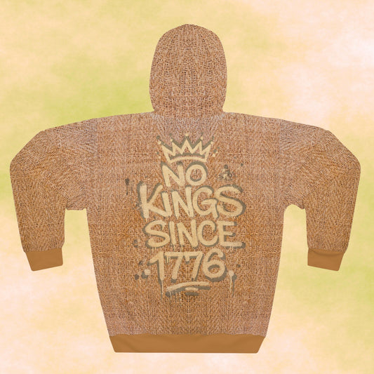 No Kings Since 1776 Earth Print Pullover Hoodie