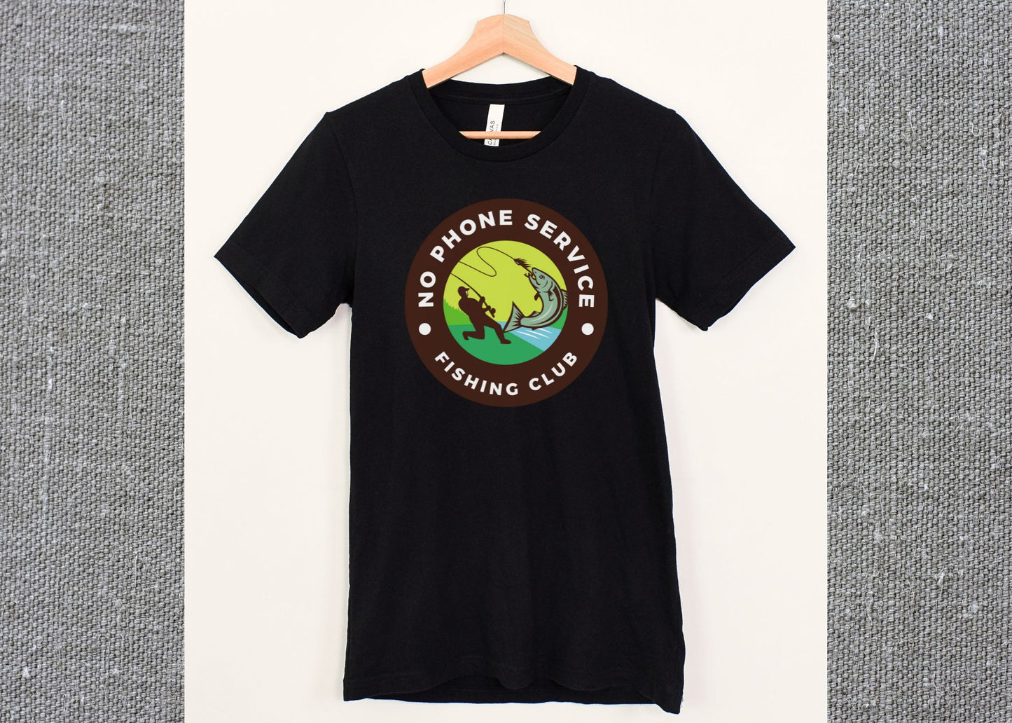 No Phone Service Fishing Club Unisex Jersey Short Sleeve Tee