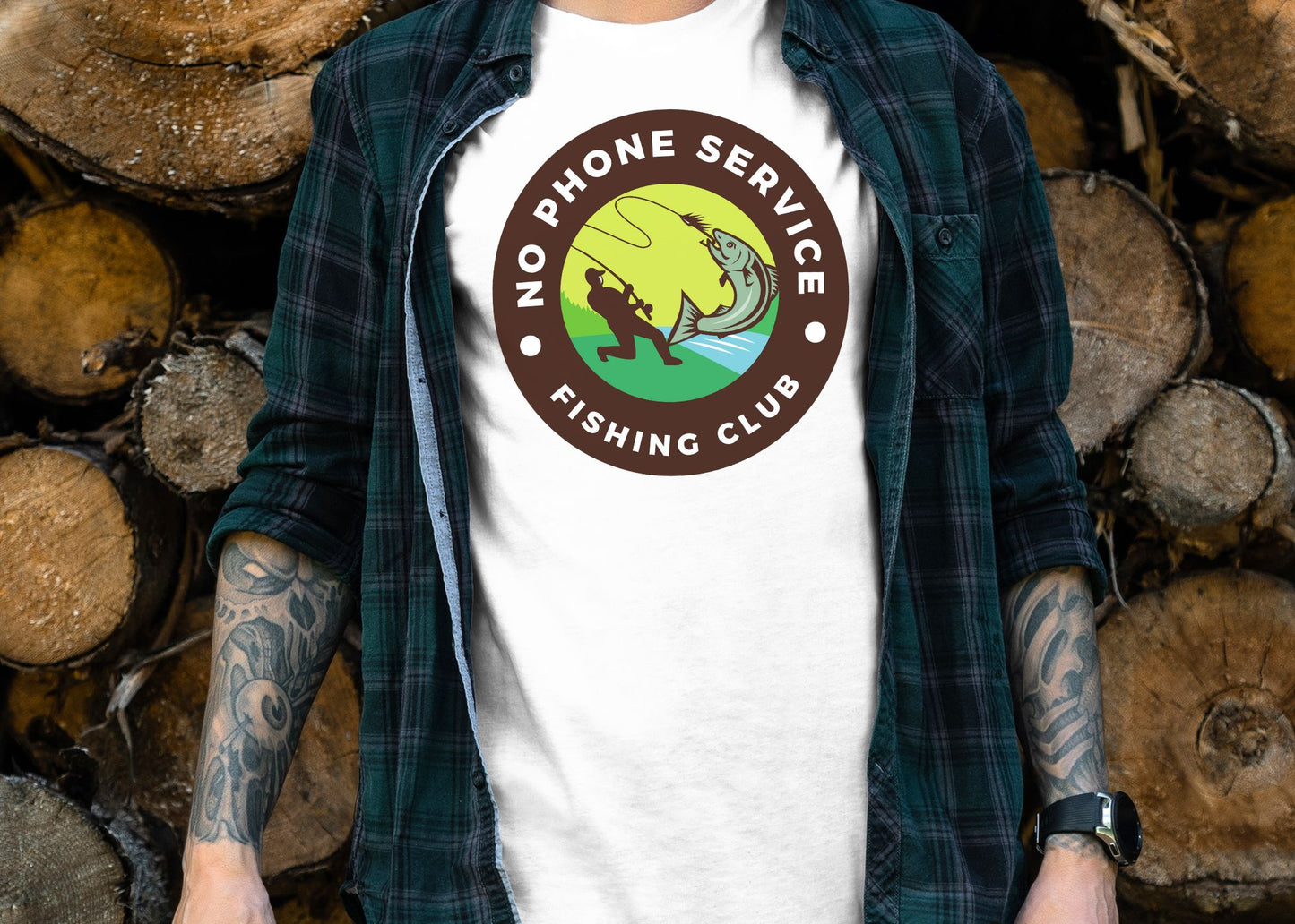 No Phone Service Fishing Club Unisex Jersey Short Sleeve Tee