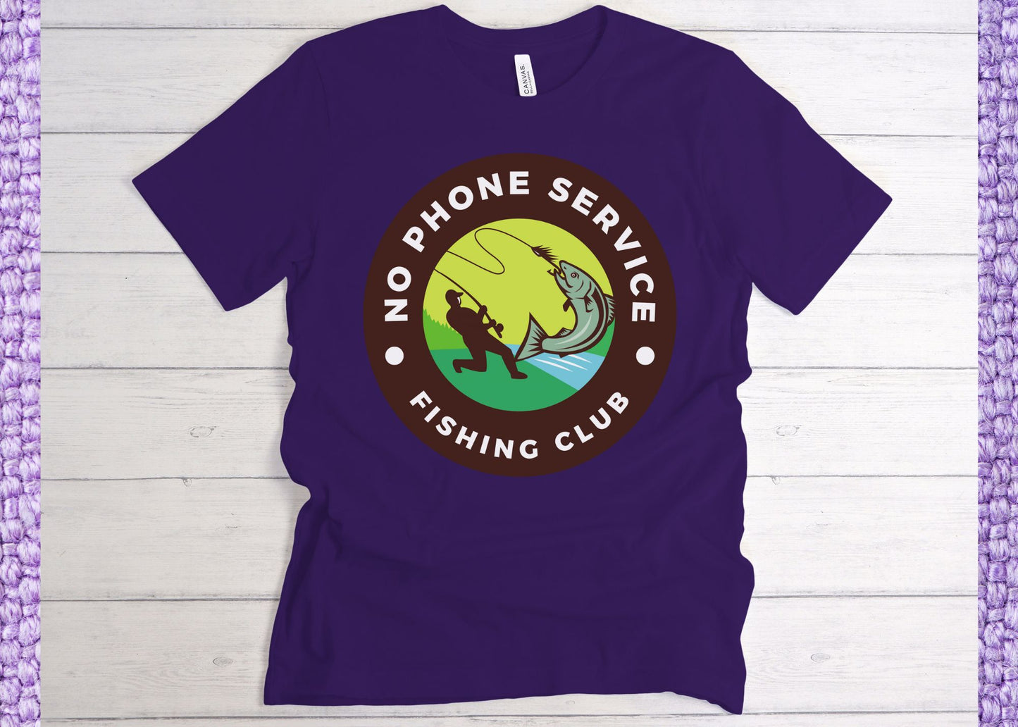 No Phone Service Fishing Club Unisex Jersey Short Sleeve Tee