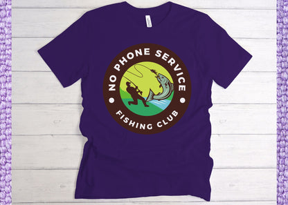 No Phone Service Fishing Club Unisex Jersey Short Sleeve Tee