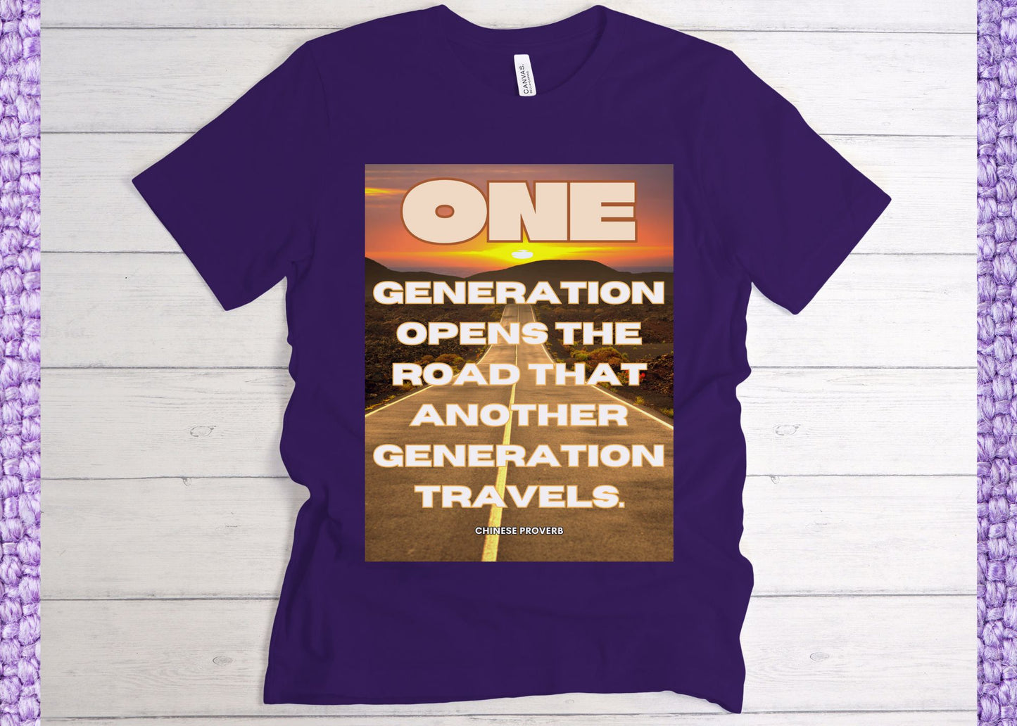 One Generation Sunrise Highway Chinese Proverb Unisex Jersey Short Sleeve Tee