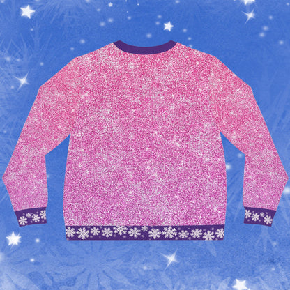 Santa on a Unicorn Pink Sparkle Ugly Christmas Sweatshirt