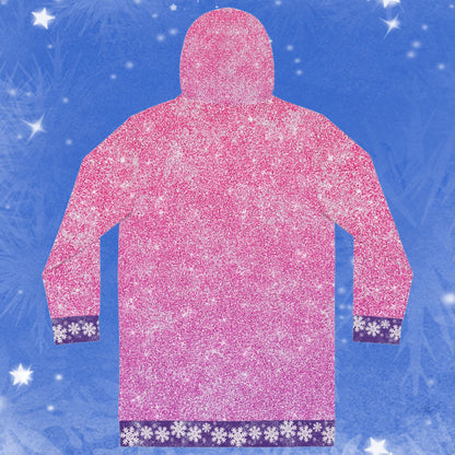 Santa on a Unicorn Pink Sparkle Hoodie Dress