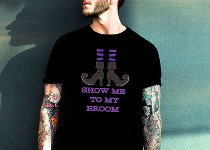 Show Me To My Broom Unisex Jersey Short Sleeve Tee