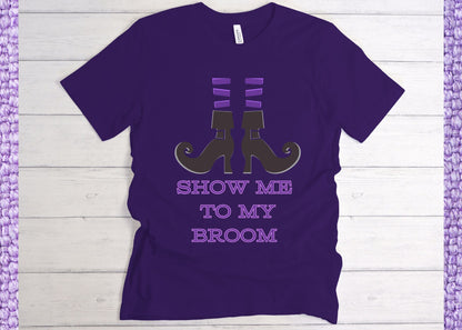 Show Me To My Broom Unisex Jersey Short Sleeve Tee