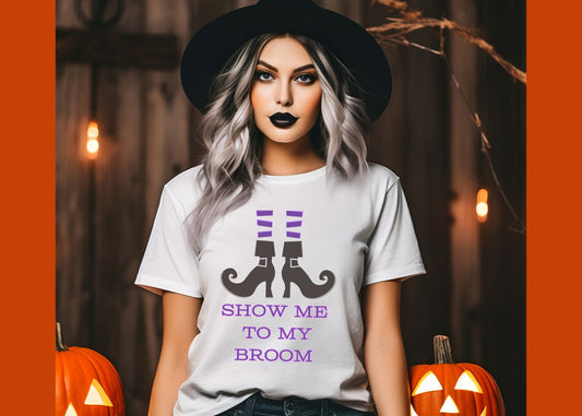 Show Me To My Broom Unisex Jersey Short Sleeve Tee