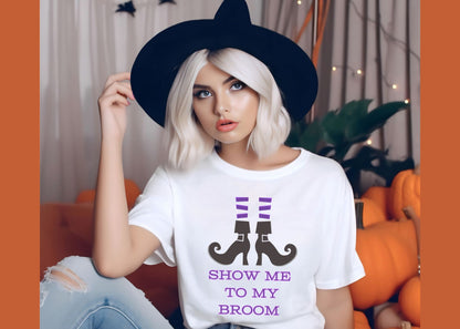 Show Me To My Broom Unisex Jersey Short Sleeve Tee