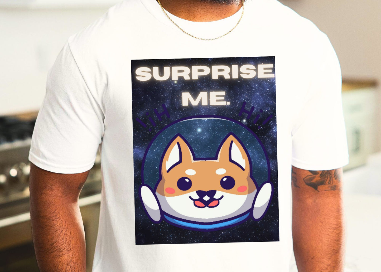 Surprise Me Space Dog Unisex Jersey Short Sleeve Tee