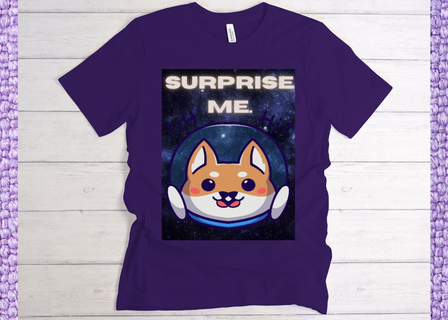 Surprise Me Space Dog Unisex Jersey Short Sleeve Tee