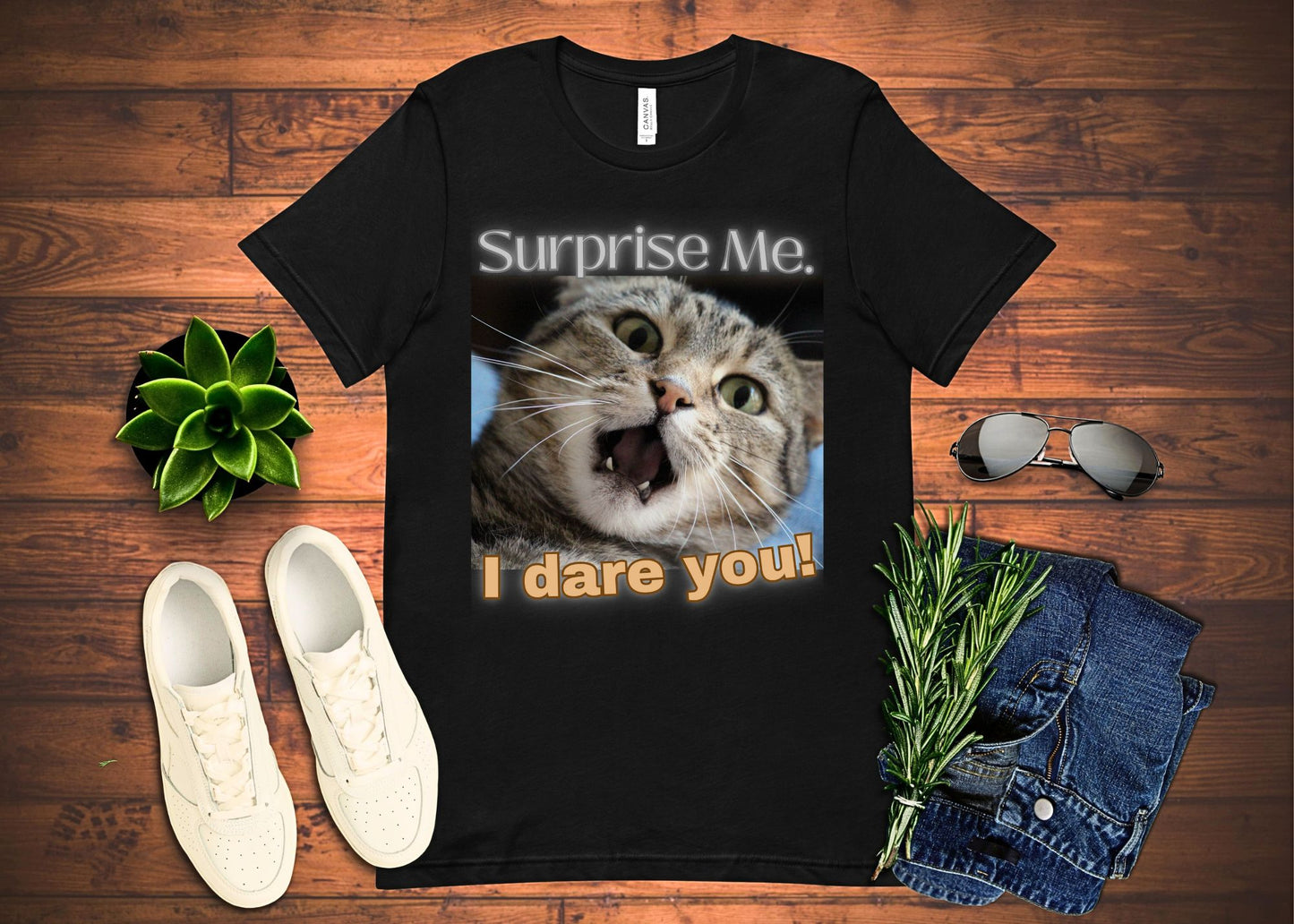 Surprise Me, I Dare You! Unisex Jersey Short Sleeve Tee