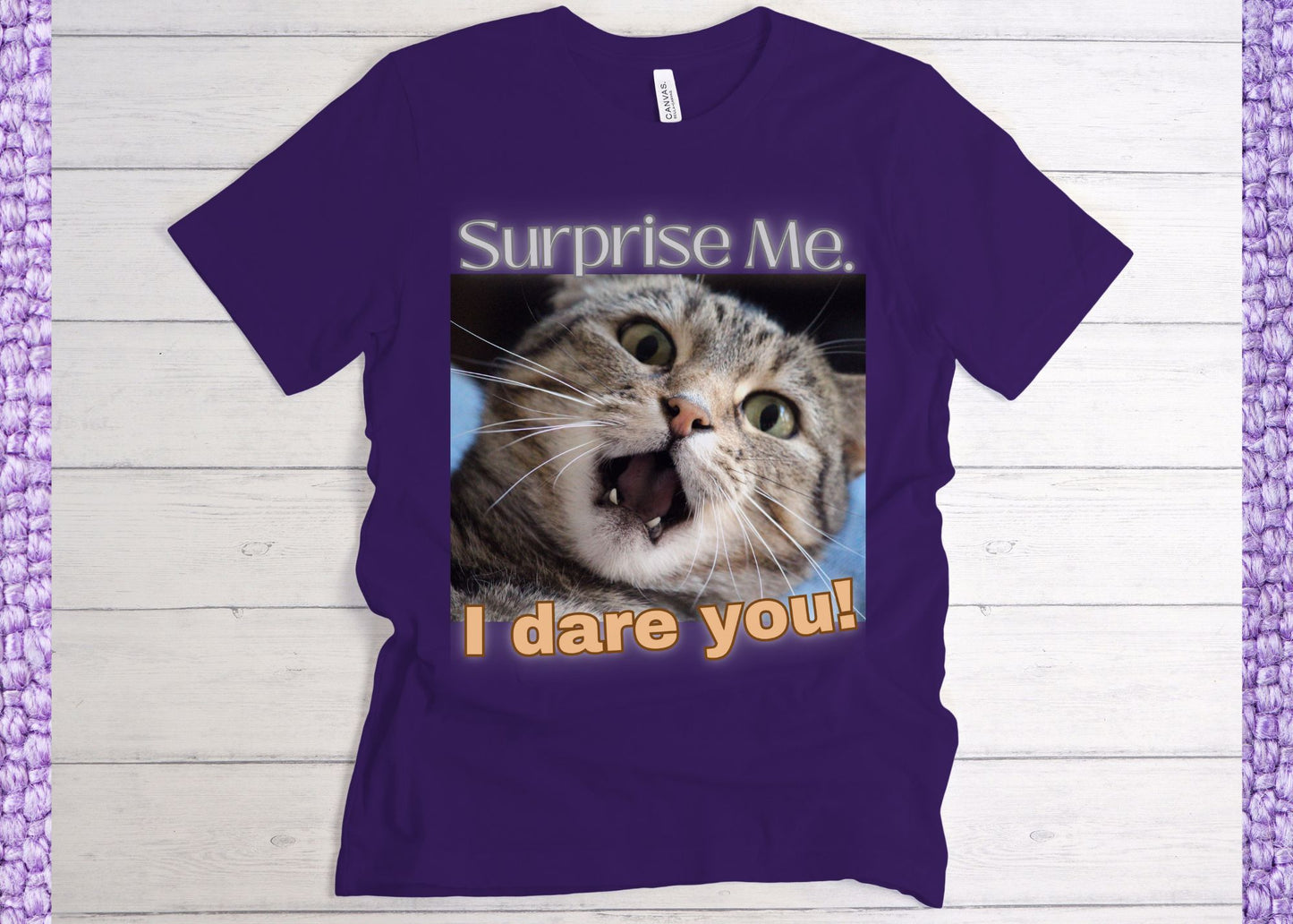 Surprise Me, I Dare You! Unisex Jersey Short Sleeve Tee